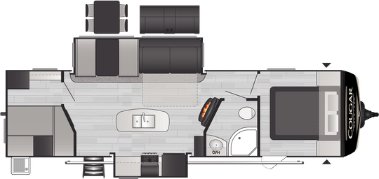 2023 KEYSTONE COUGAR 1/2 TON 31BHKWE, , floor-plans-day image number 0